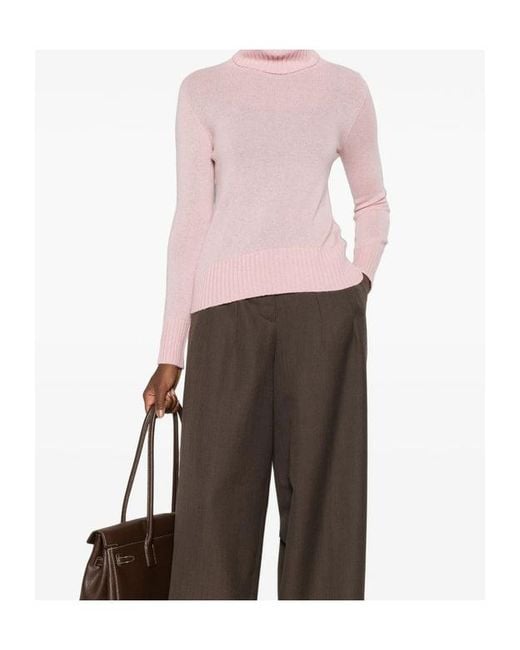 Aragona Pink Turtleneck Sweater