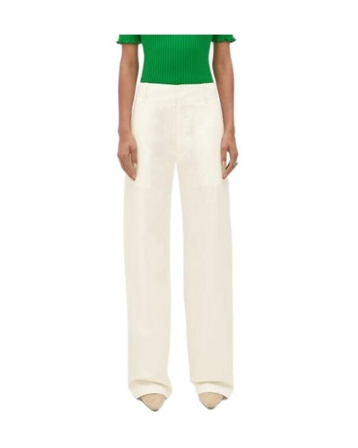 Bottega Veneta White Wide-Leg Trousers