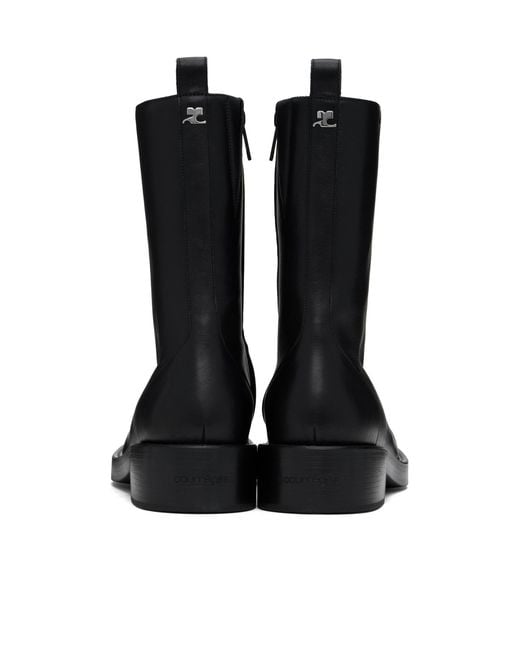 Courreges Black Courrèges Round Toe Rider Boots for men