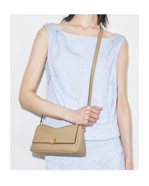 Tory Burch Natural Charlie Small Shoulder Bag