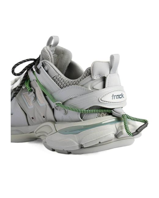 Balenciaga Gray Track Trail Laces Panelled Low-Top Sneaker for men
