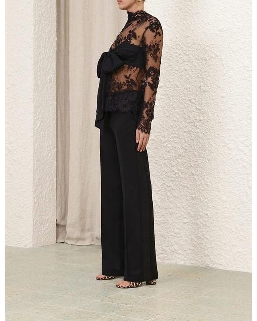 Zimmermann Black Illustration Lace Bow Bodice