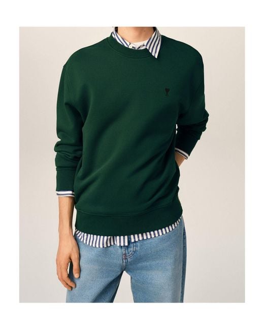 AMI Green Long-Sleeve Sweatshirt for men