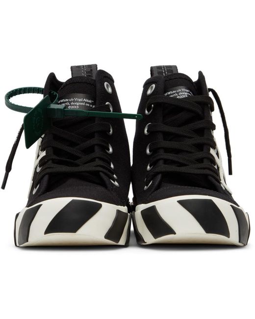 Off-White c/o Virgil Abloh Black Vulcanized Mid-Top Sneakers for men