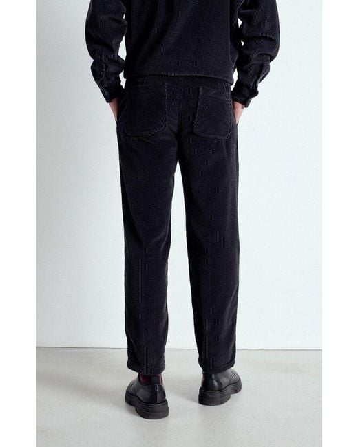 American Vintage Blue Corduroy Drawstring Pants for men