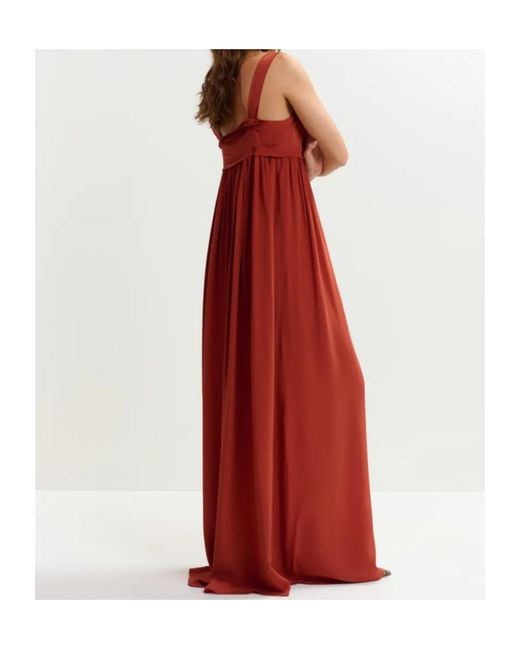 Essentiel Antwerp Red Jacobean Empire Maxi Dress