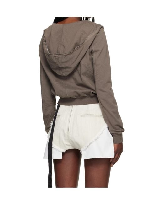 Rick Owens Multicolor Long-Sleeved Cropped Sweatshirt