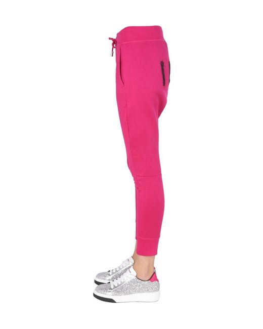 DSquared² Pink Icon Logo Printed Track Pants
