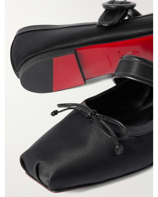 Christian Louboutin Black Square Toe Ballet Flats