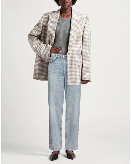 Rag & Bone Blue Plain Colour Wide-Leg Jeans