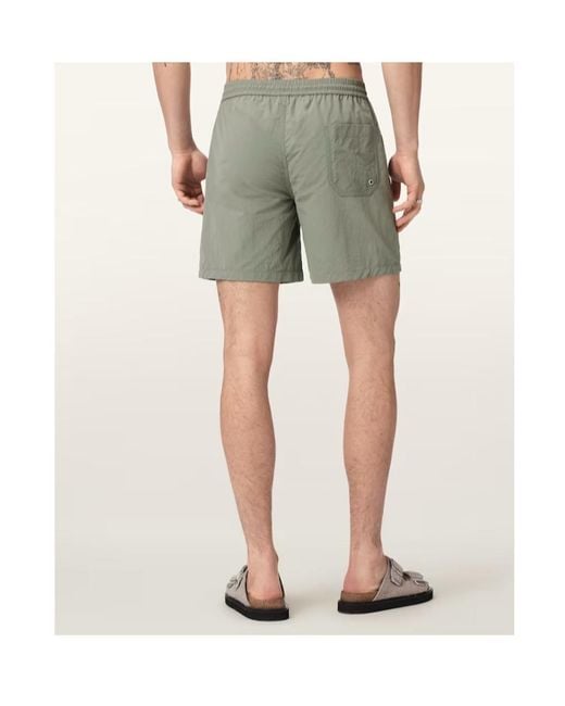 AllSaints Green Odyssey Slim Fit Swim Shorts for men
