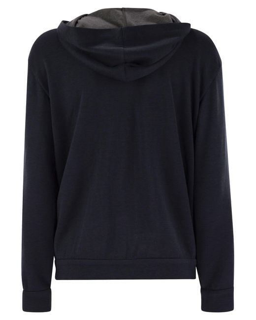 Brunello Cucinelli Black Zip-Up Hoodie