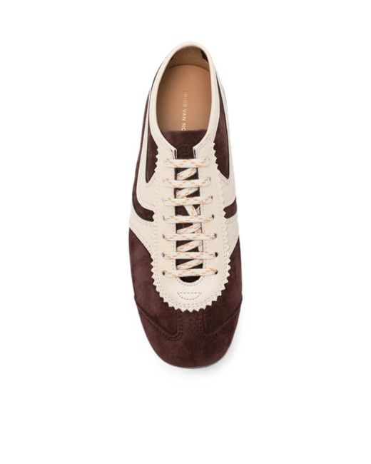 Dries Van Noten Brown Round-Toe Lace-Up Sneakers