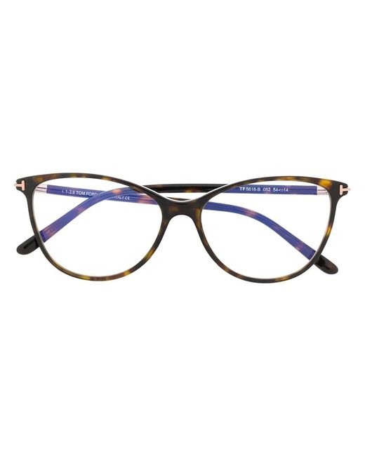 Tom Ford Metallic Eyewear Cat-Eye Glasses