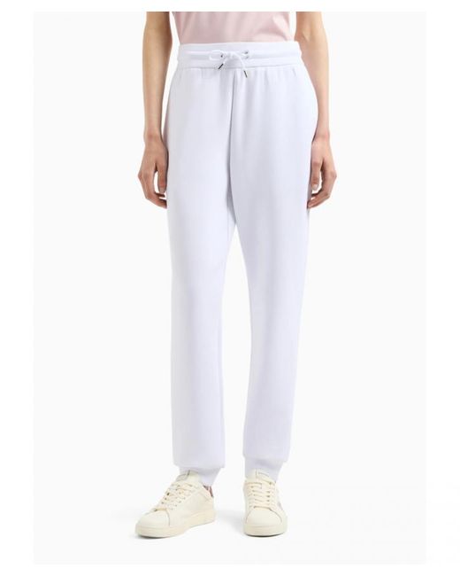 Emporio Armani White Elastic Waist Sweatpants