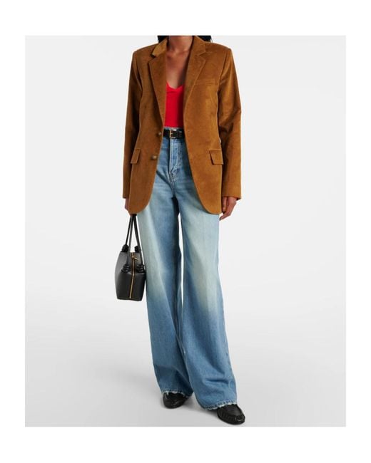 FRAME Brown Single-Breasted Blazer
