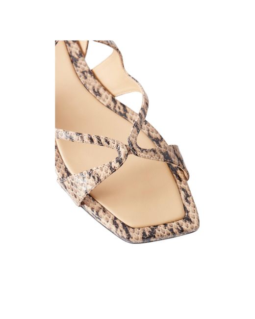 Jimmy Choo Natural Snake-Effect Leather Sandals