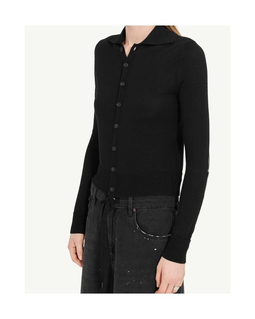 MM6 by Maison Margiela Black Knitted Buttoned Cardigan