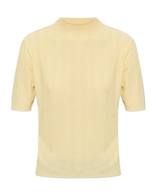 Officine Generale White Laya Ribbed Short-Sleeve T-Shirt