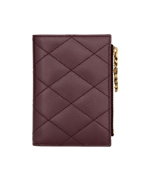 Saint Laurent Purple Cassandre Bijou Bi-Fold Wallet