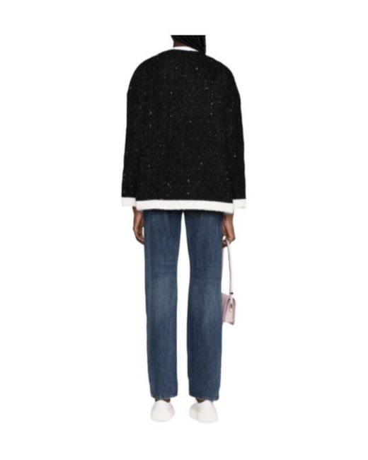 Valentino Black Long-Sleeved Knitted Cardigan