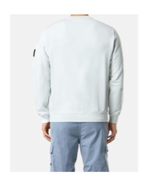 Stone Island White Logo Patch Crewneck Sweatshirt for men