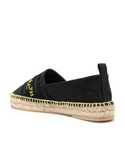 Off-White c/o Virgil Abloh Black Logo-Embroidered Espadrilles