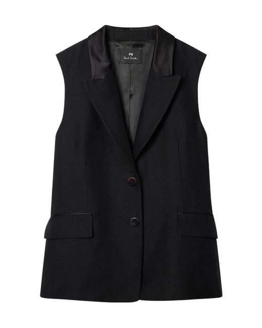 Paul Smith Black Ps Closed Lapels Vest