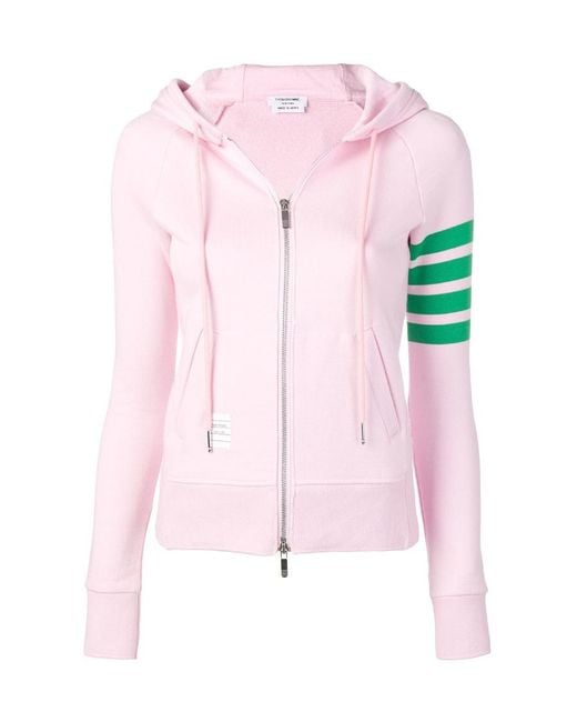 Thom Browne Pink Classic 4-Striped Hooded Casual Jacket