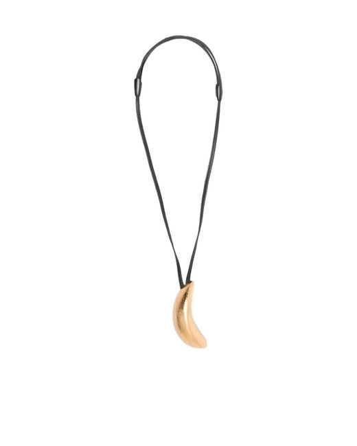 Monies Metallic Curved Pendant Necklace