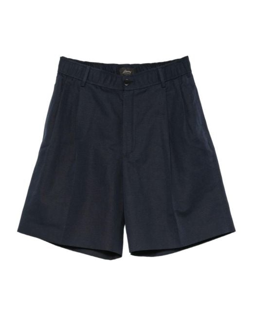 Brioni Blue Belt Loop Shorts for men
