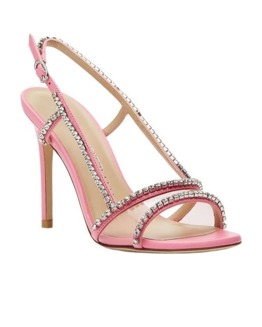 Stuart Weitzman Pink Mondrian Glam Crystal-Embellished 100Mm Sandals