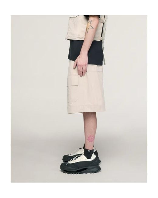 Y-3 Natural Wide-Leg Shorts for men