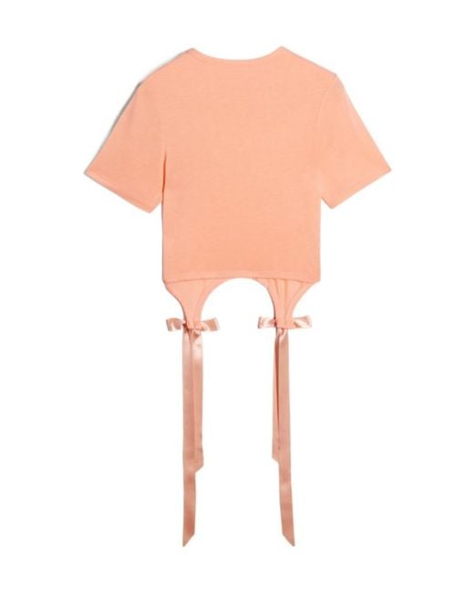 Simone Rocha Pink Bow Tail T-Shirt