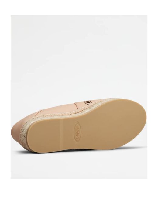 Tod's Brown Kate Leather Espadrilles