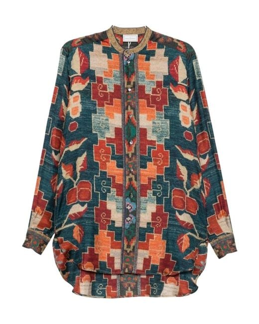 Pierre Louis Mascia Blue Long-Sleeved Shirt