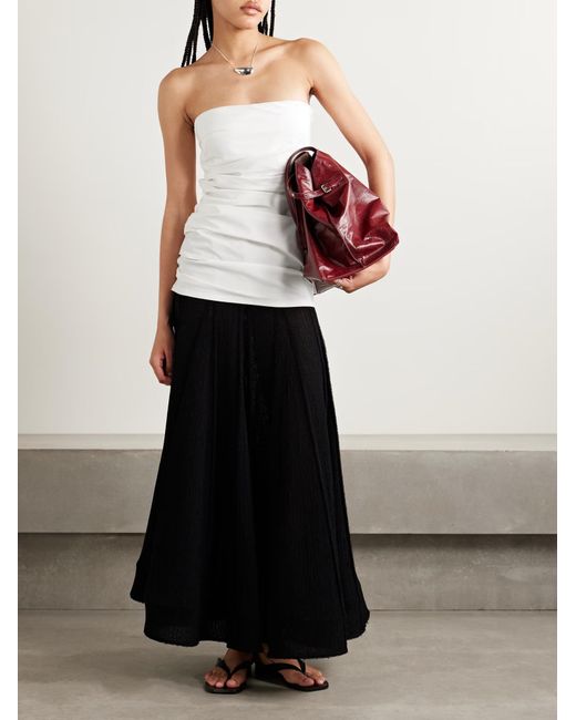 Proenza Schouler White Lena's Strapless Pleated Top