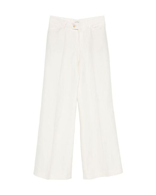 Closed White Pressed-Crease Wide-Leg Trousers