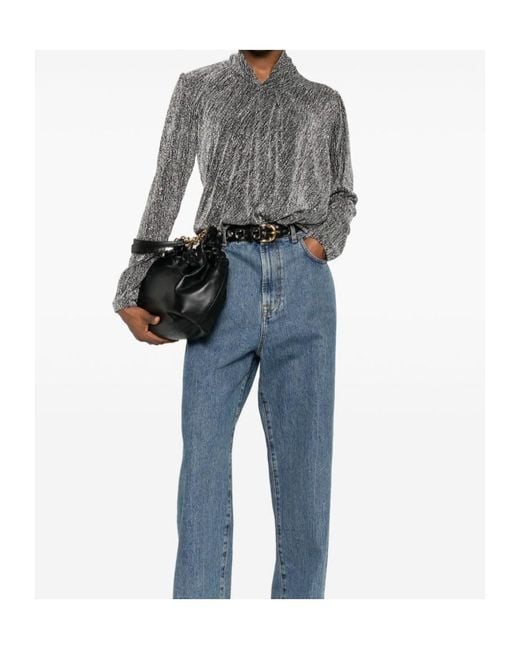 IRO Gray Long-Sleeved Blouse