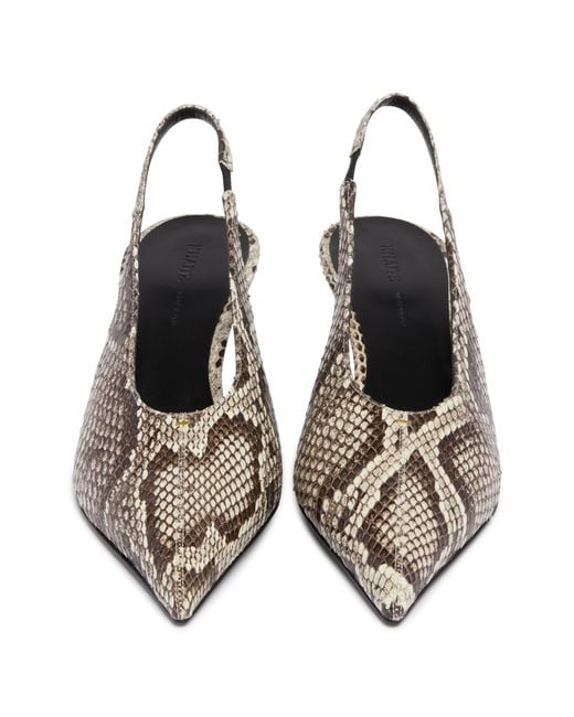Khaite White Bella Low Python-Print Pumps