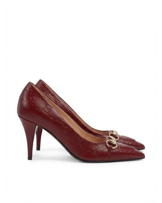 Gucci Red Horsebit Pumps