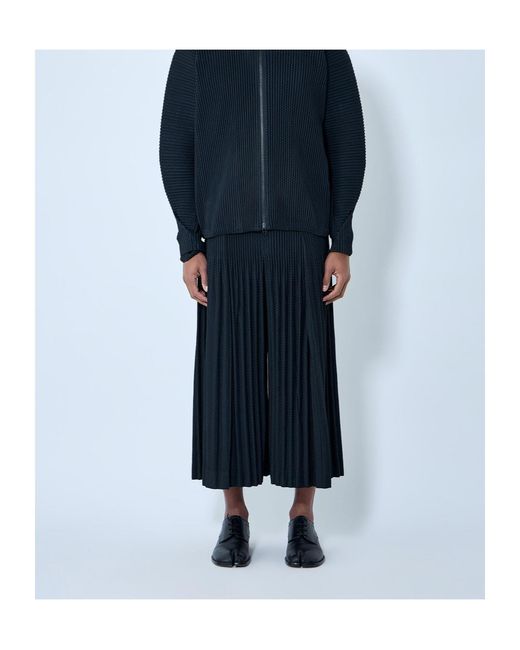 Homme Plissé Issey Miyake Blue Pleated Elasticated Trousers for men