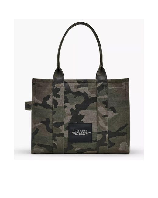 Marc Jacobs Black The Camo Jacquard Large Tote Bag