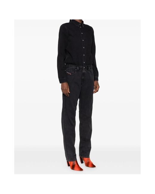 DIESEL Black Button-Fastening Jumpsuit