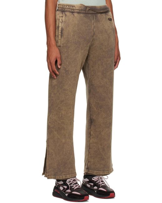 DIESEL Gray Wide-Leg Sweatpants for men