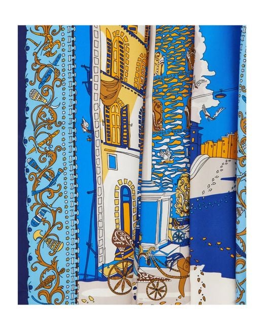 Ferragamo Blue Ferragamo Palazzo Printed Scarf