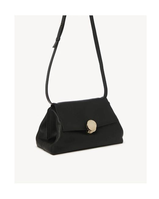 Chloé Penelope Leather Shoulder Bag in Black | Lyst