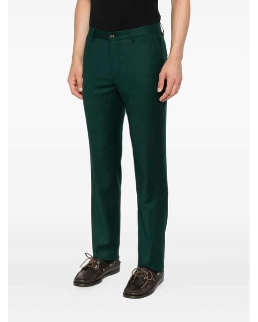 Etro Green Button Trousers for men