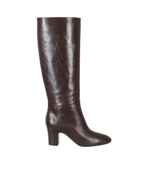 Alberta Ferretti Brown Block-Heeled Tall Boots