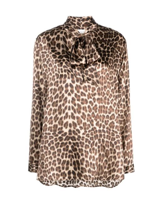 P.A.R.O.S.H. Multicolor Pussy-Bow Collar Silk Shirt